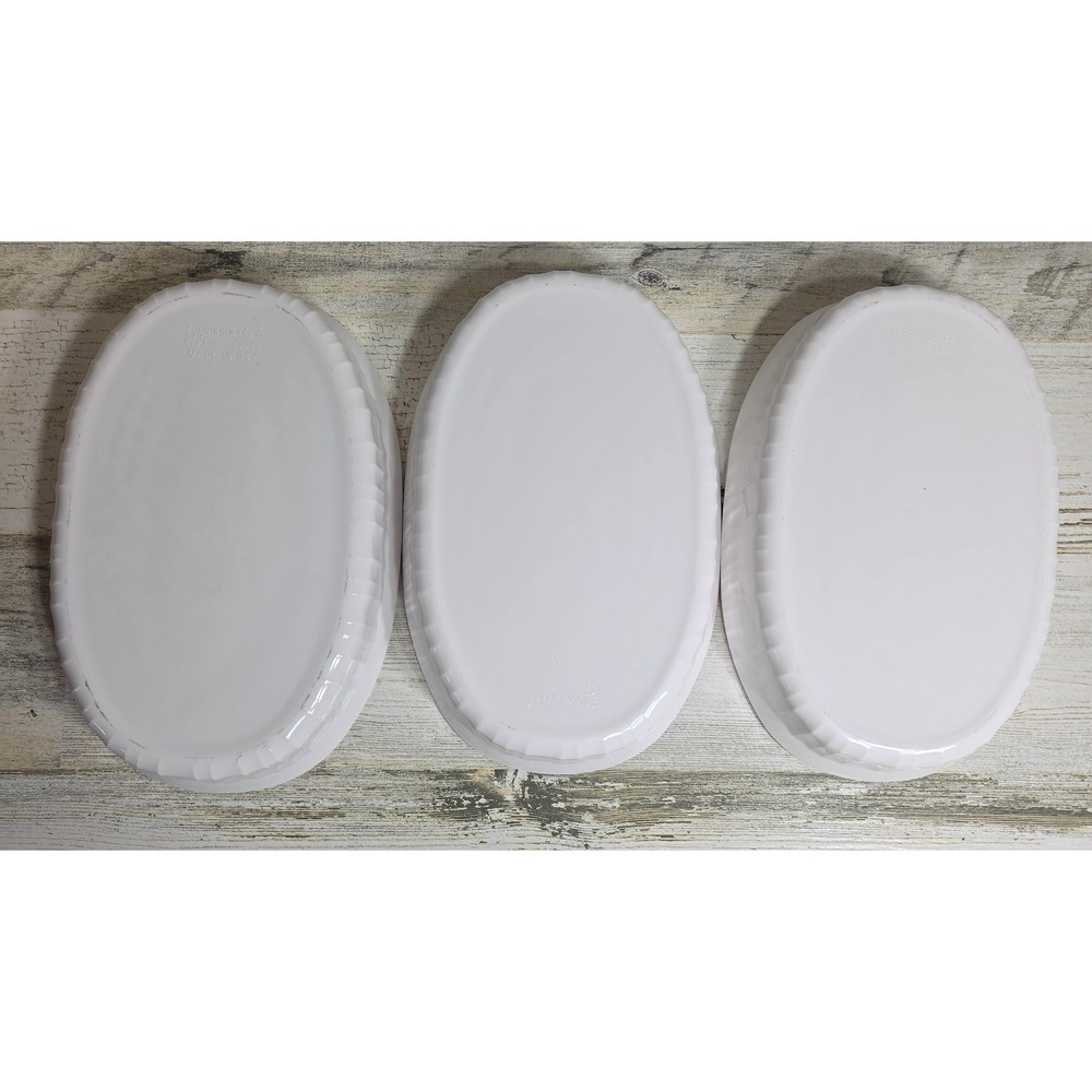 Vintage Corningware French White F-23-B Casserole Dishes 700ML Oval with Lids - Picture 3 of 9